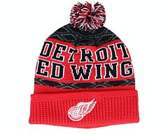 Beanie Adidas PuckPattern Cuffed Pom Red Wings Junior Red