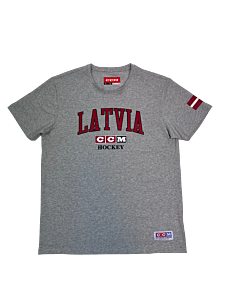 T-Shirt CCM SS Tee Latvia Senior GreyM